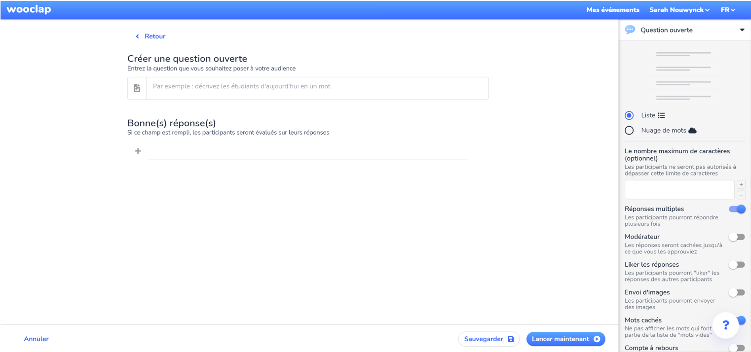 Capture question ouverte
