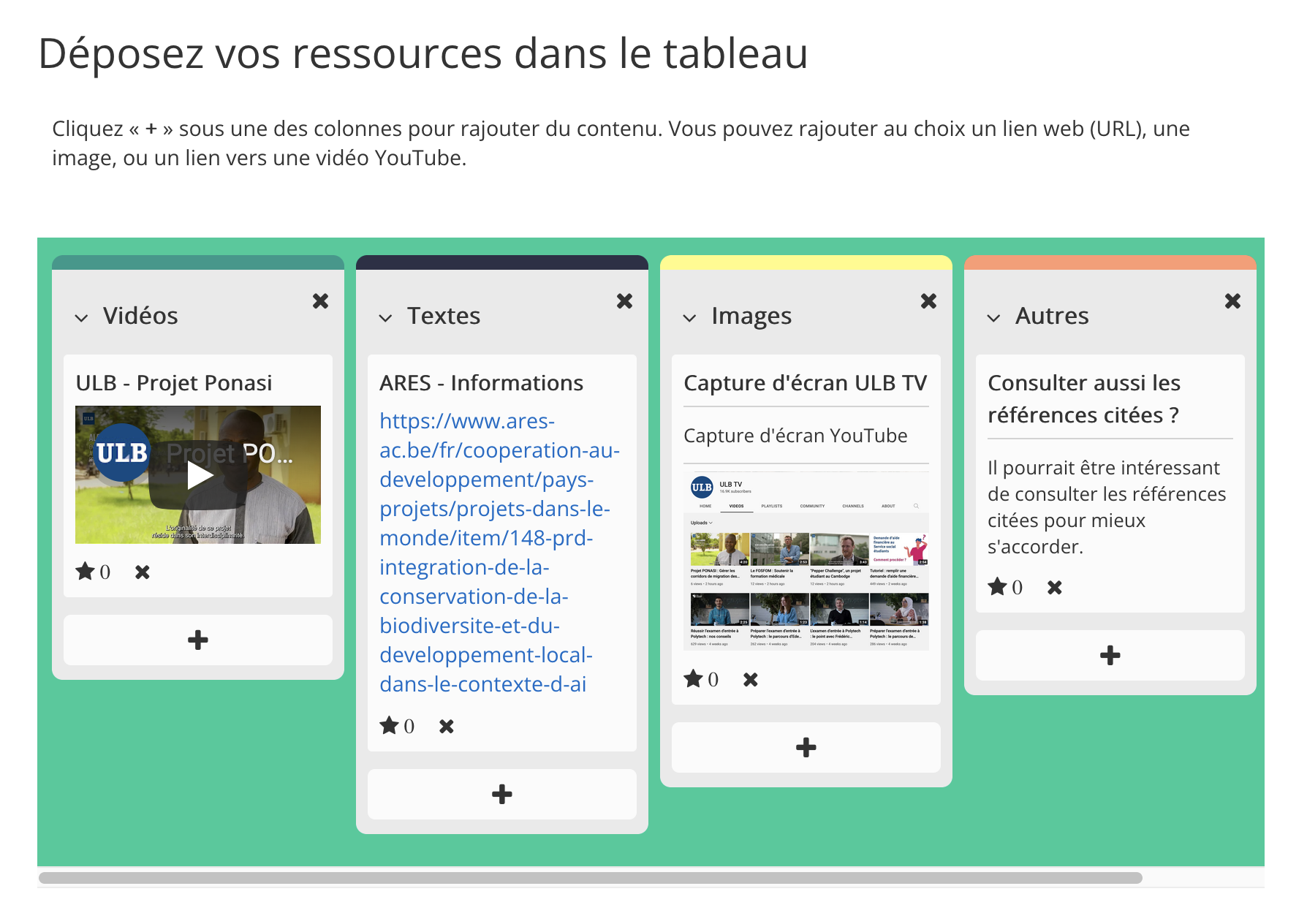 Capture d'écran activité Tableau