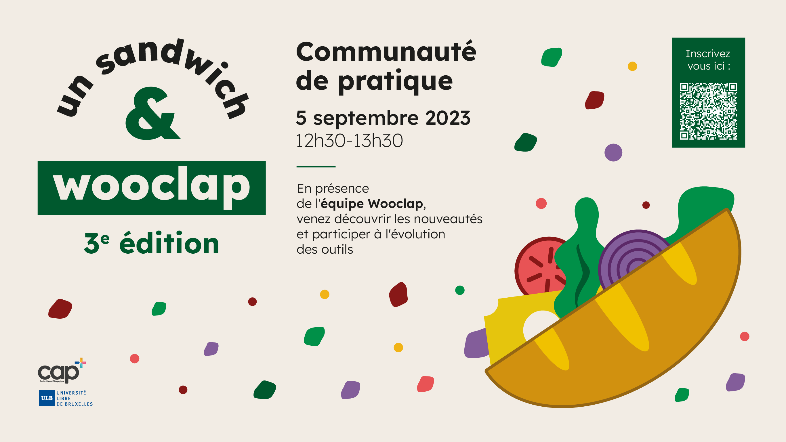 Illustration du troisième rendez-vous de la communauté de pratique, indiquant la date et le lieu du rendez-vous