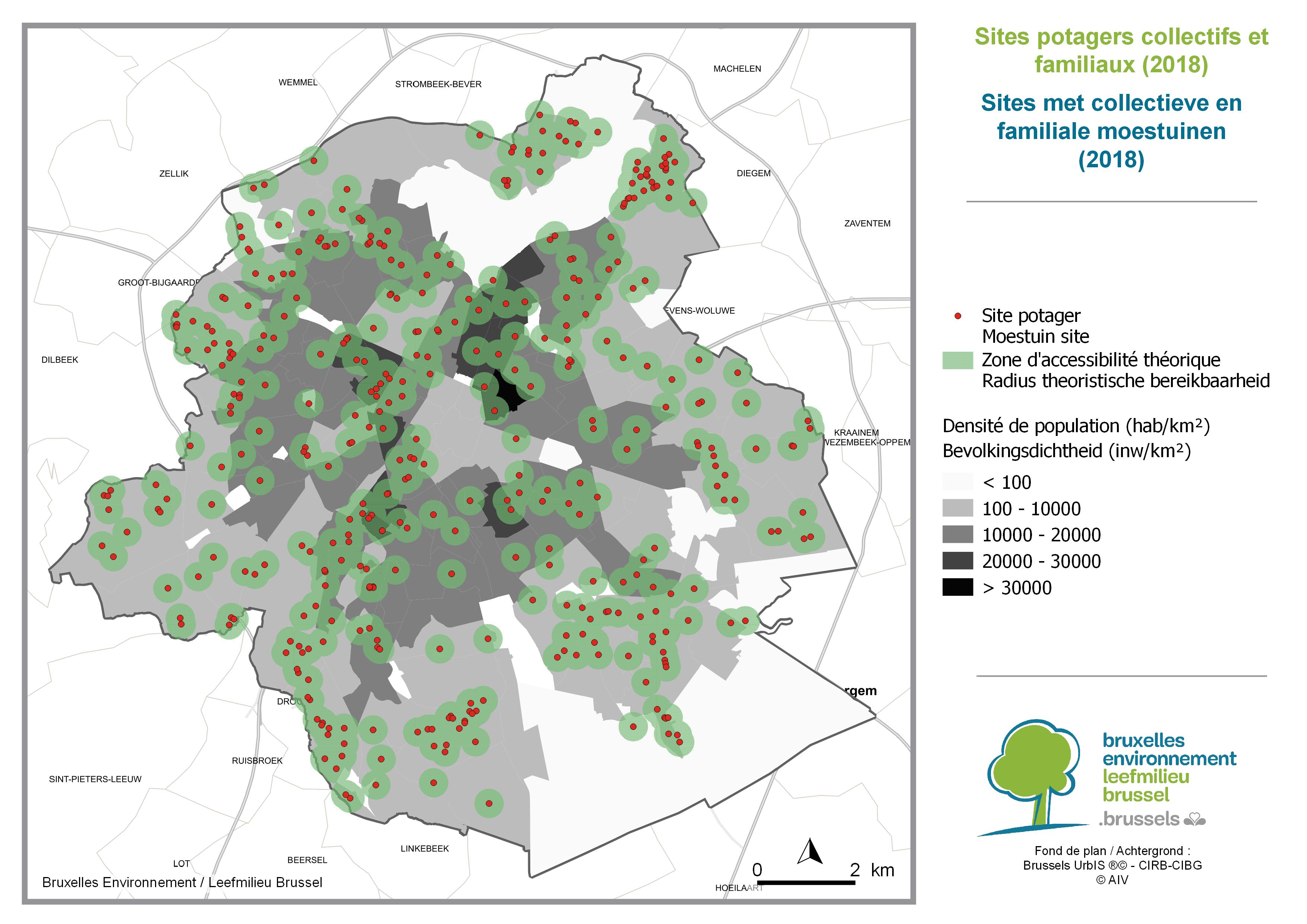 Sites potagers collectifs et familiaux (2018)